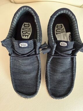 Hey Dude Men’s Dark Blue Knit Slip-On Loafers